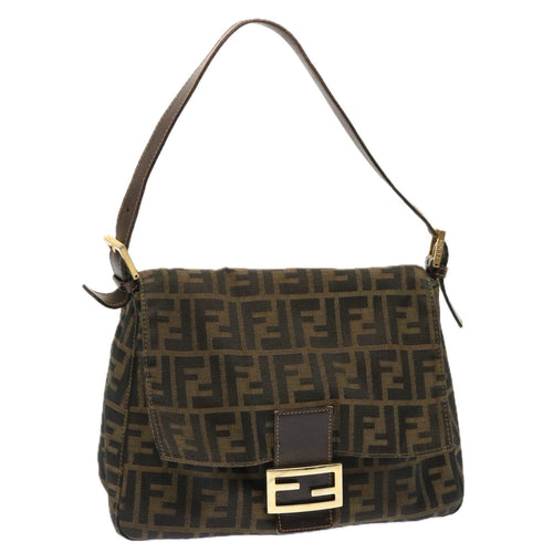FENDI Zucca Canvas Mamma Baguette Shoulder Bag Brownbs13764
