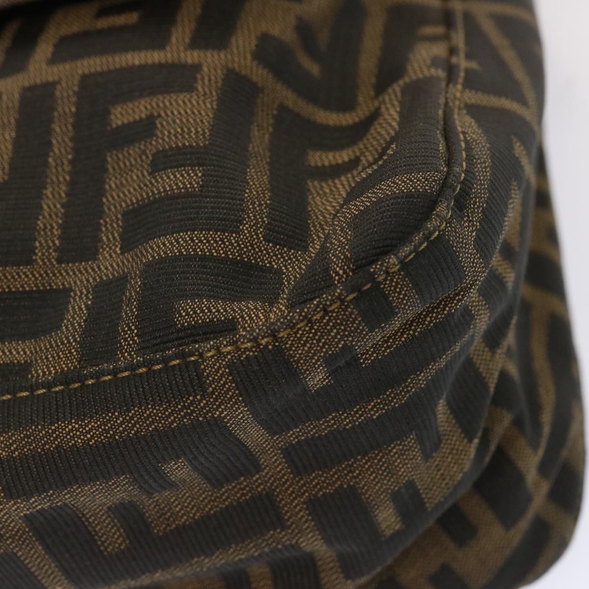 FENDI Zucca Canvas Mamma Baguette Shoulder Bag Brownbs13764