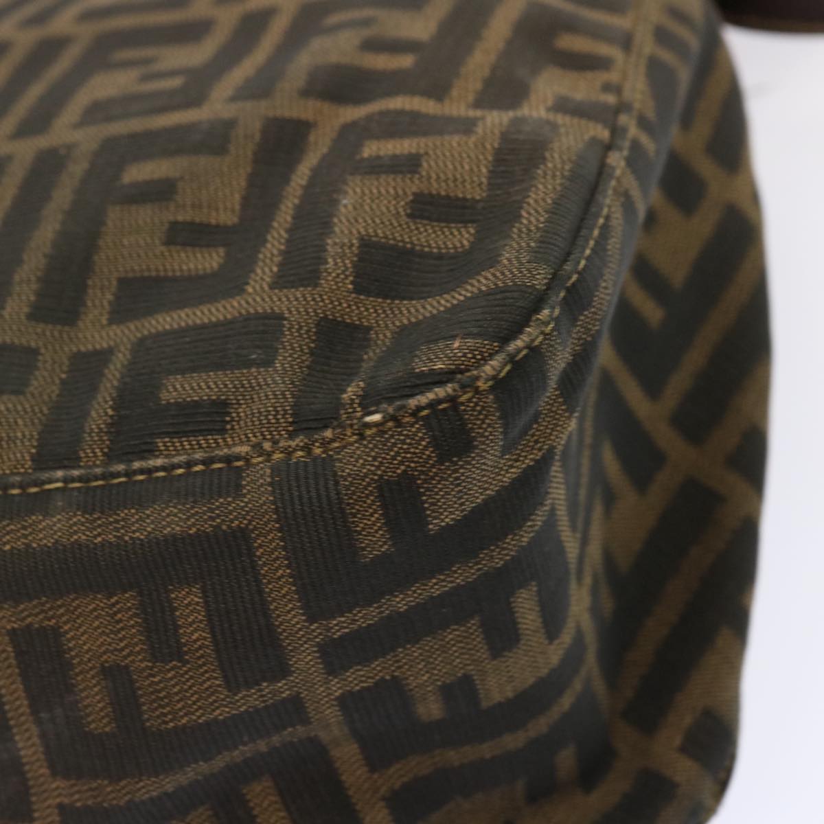 FENDI Zucca Canvas Mamma Baguette Shoulder Bag Brownbs13764