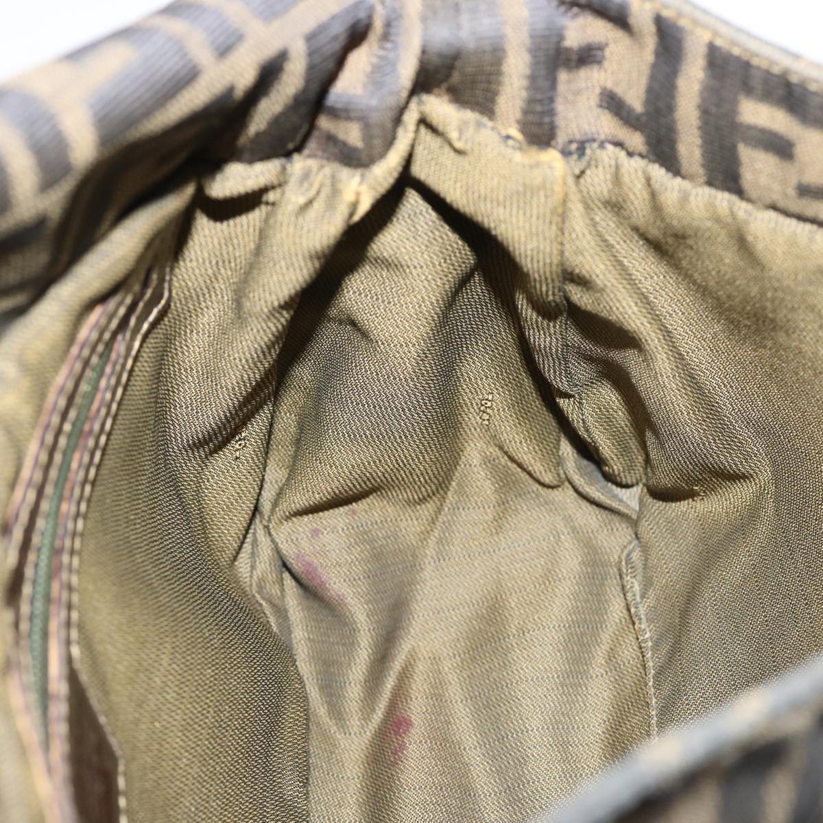 FENDI Zucca Canvas Mamma Baguette Shoulder Bag Brownbs13764