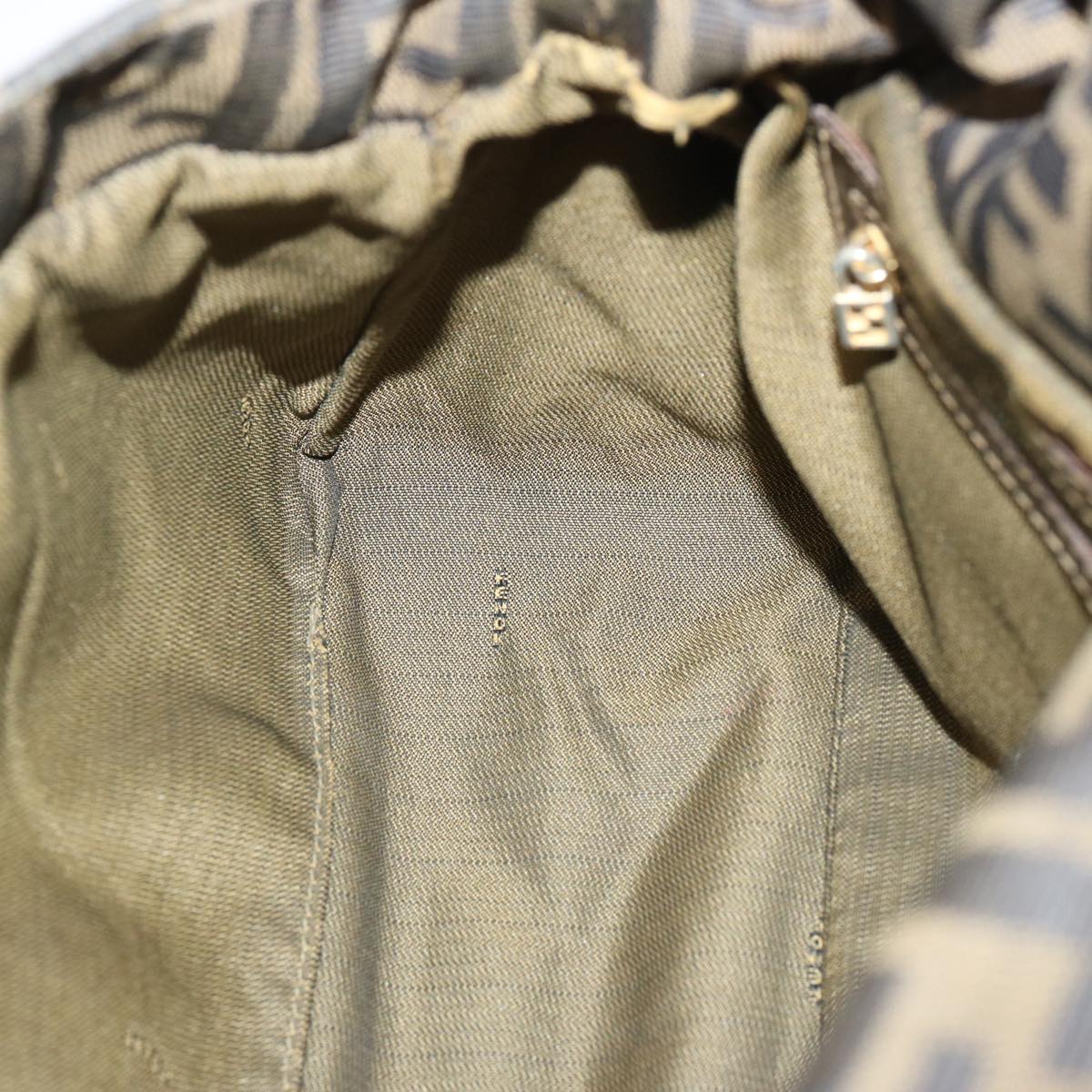 FENDI Zucca Canvas Mamma Baguette Shoulder Bag Brownbs13764