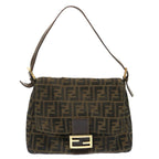 FENDI Zucca Canvas Mamma Baguette Shoulder Bag Brownbs13764