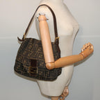 FENDI Zucca Canvas Mamma Baguette Shoulder Bag Brownbs13764