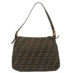 FENDI Zucca Canvas Mamma Baguette Shoulder Bag Brownbs13764