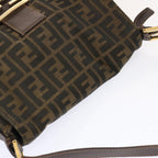 FENDI Zucca Canvas Mamma Baguette Shoulder Bag Brownbs13764