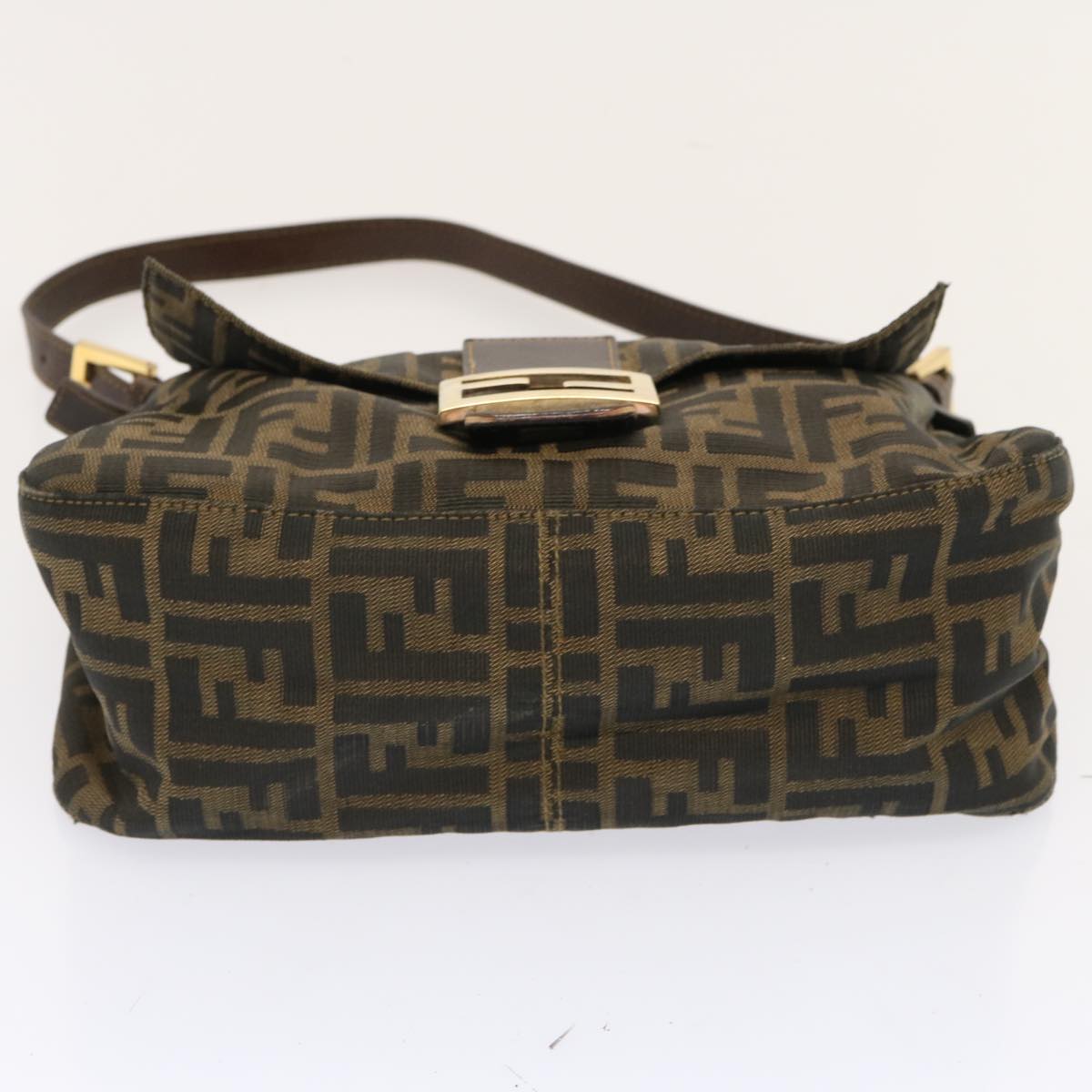 FENDI Zucca Canvas Mamma Baguette Shoulder Bag Brownbs13764
