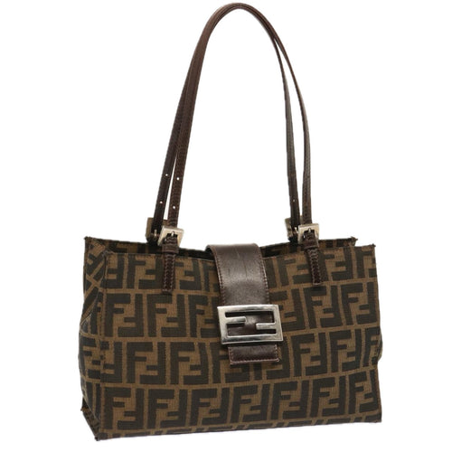 FENDI Zucca Canvas Shoulder Bag Brownbs13765