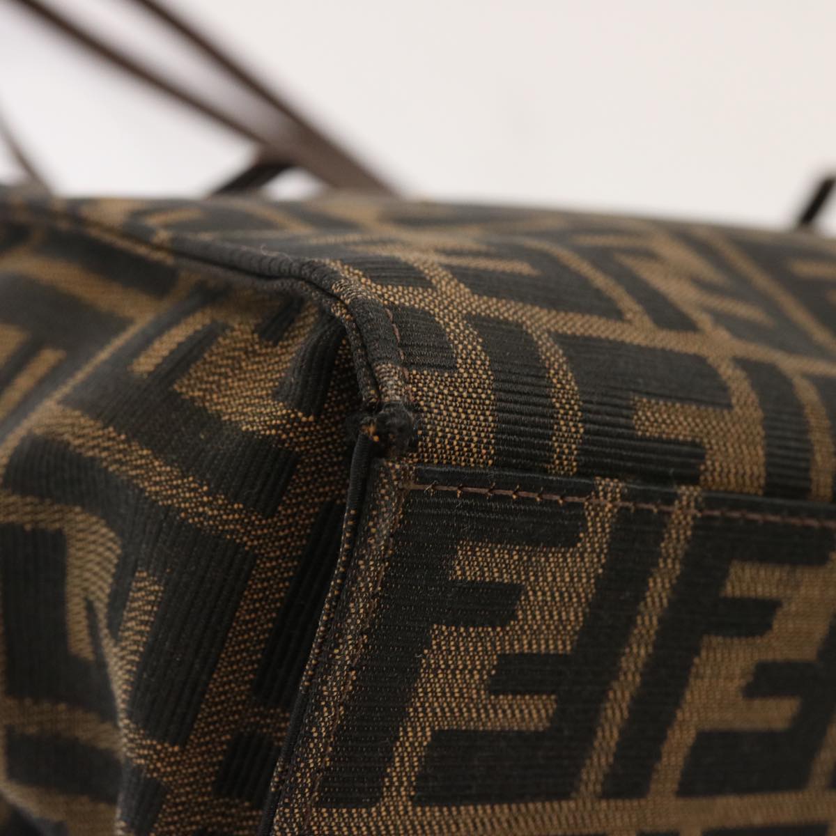 FENDI Zucca Canvas Shoulder Bag Brownbs13765