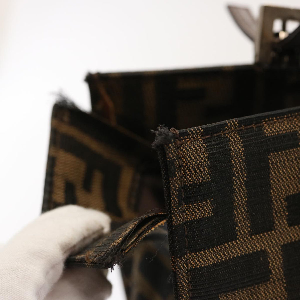FENDI Zucca Canvas Shoulder Bag Brownbs13765