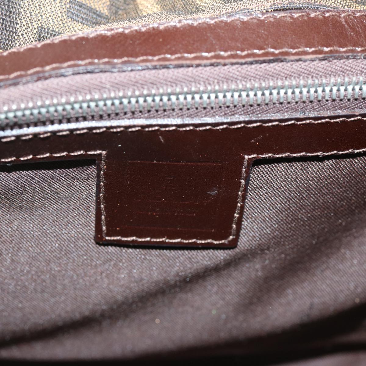 FENDI Zucca Canvas Shoulder Bag Brownbs13765