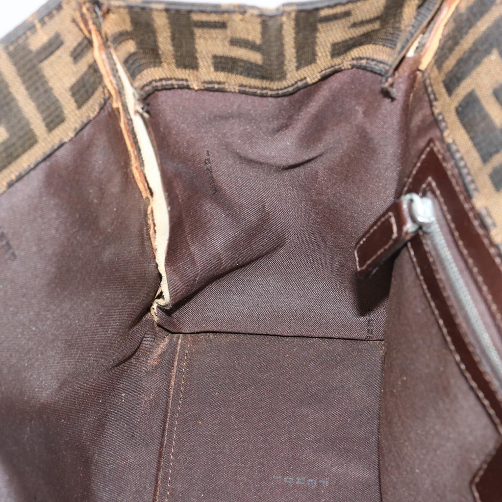 FENDI Zucca Canvas Shoulder Bag Brownbs13765