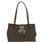 FENDI Zucca Canvas Shoulder Bag Brownbs13765