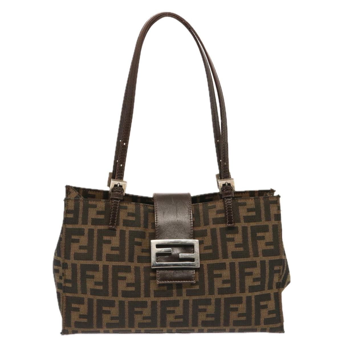 FENDI Zucca Canvas Shoulder Bag Brownbs13765