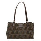 FENDI Zucca Canvas Shoulder Bag Brownbs13765