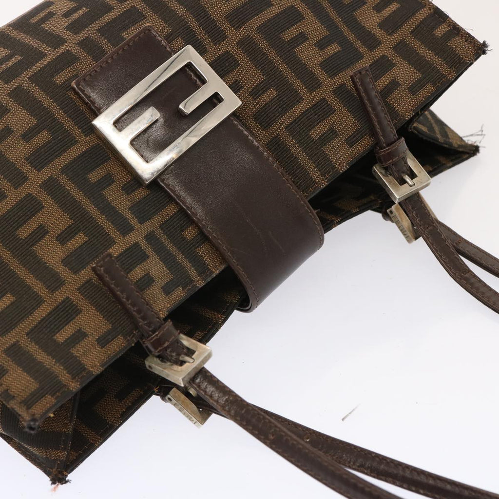 FENDI Zucca Canvas Shoulder Bag Brownbs13765