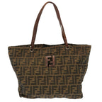 FENDI Zucca Canvas Tote Bag Brownbs13766