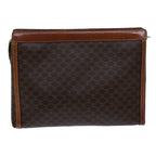 CELINE Macadam Canvas Clutch Bag PVC Brown  13810