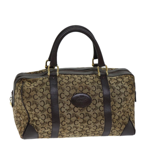 CELINE C Macadam Canvas Boston Bag Brown  13811