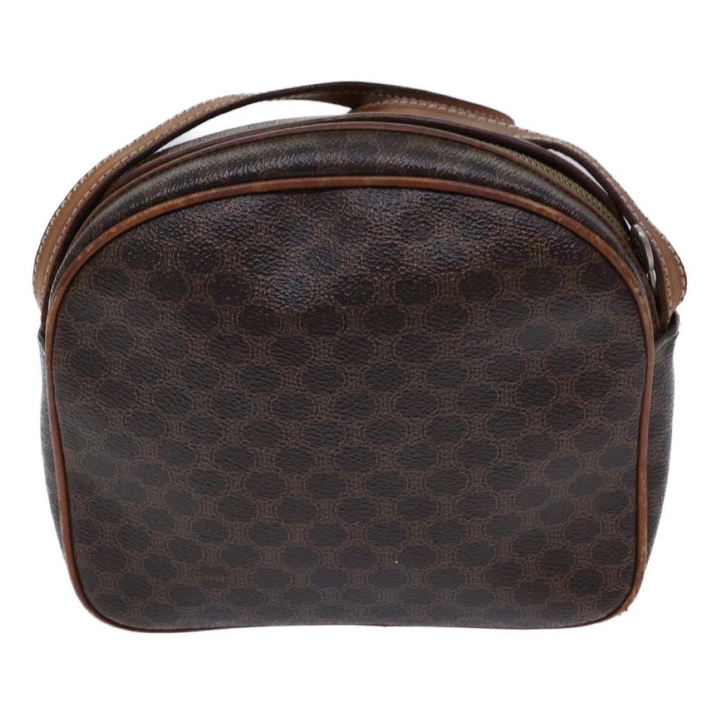 CELINE Macadam Canvas Shoulder Bag PVC Brown Auth bs13839