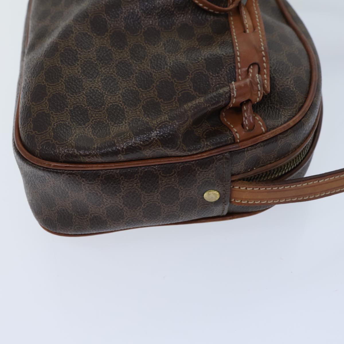 CELINE Macadam Canvas Shoulder Bag PVC Brown Auth bs13839