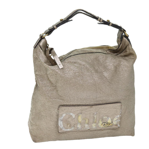 Chloe Shoulder Bag Patent leather Gold bs13849