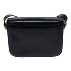 CELINE Horse Carriage Shoulder Bag Leather Black Auth bs13870