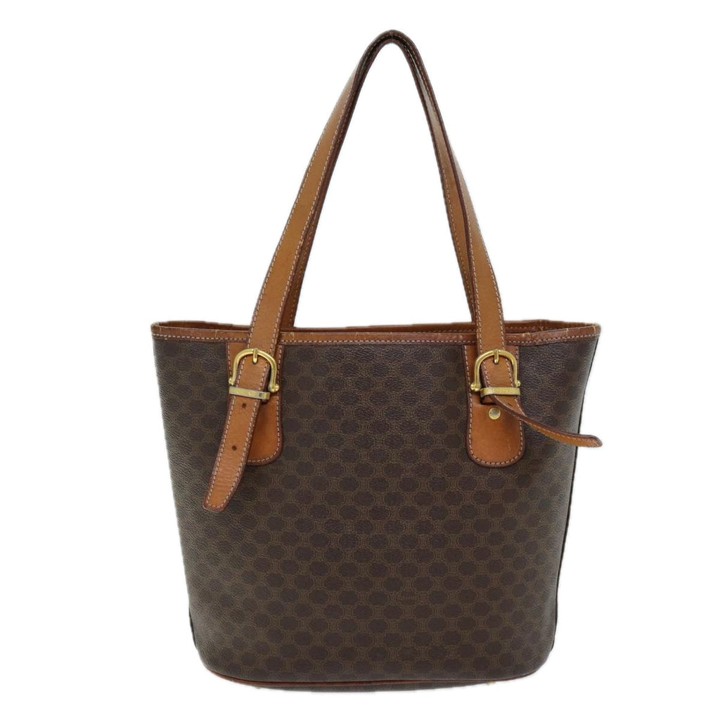 CELINE Macadam Canvas Tote Bag PVC Brown  13914