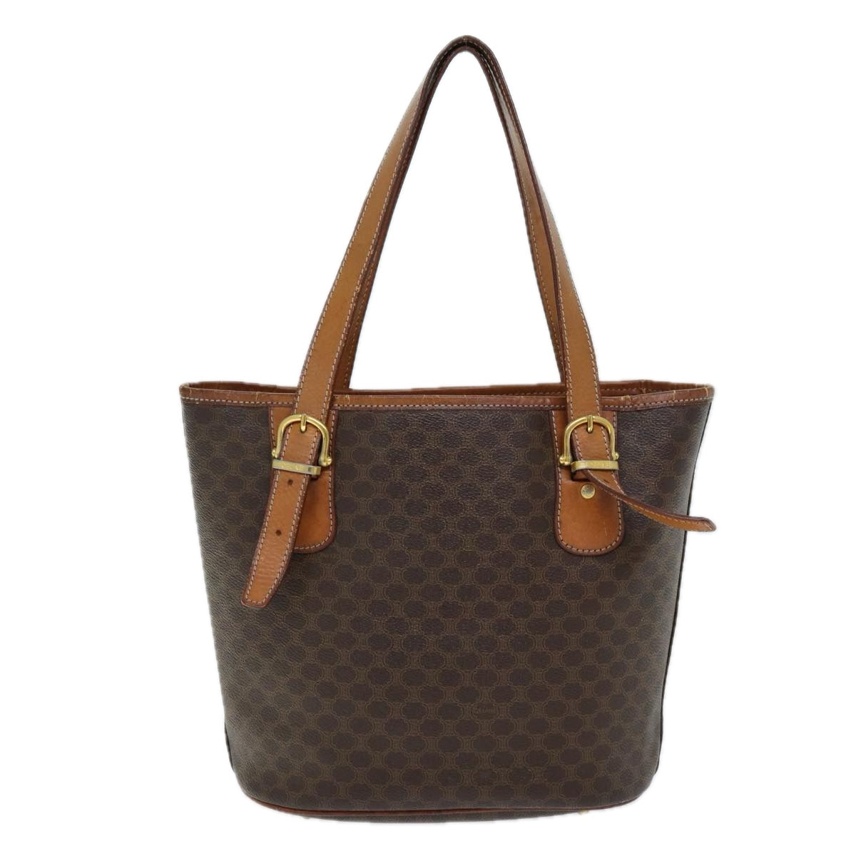 CELINE Macadam Canvas Tote Bag PVC Brown  13914