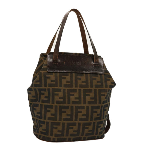 FENDI Zucca Canvas Hand Bag Brownbs13987
