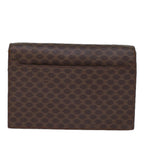 CELINE Macadam Canvas Clutch Bag PVC Brown Auth bs13995