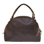 CELINE Macadam Canvas Hand Bag PVC Brown Auth bs13996