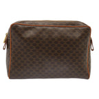 CELINE Macadam Canvas Clutch Bag PVC Brown Auth bs14049