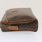 CELINE Macadam Canvas Clutch Bag PVC Brown Auth bs14049