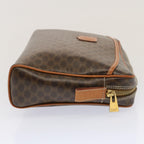 CELINE Macadam Canvas Clutch Bag PVC Brown Auth bs14049