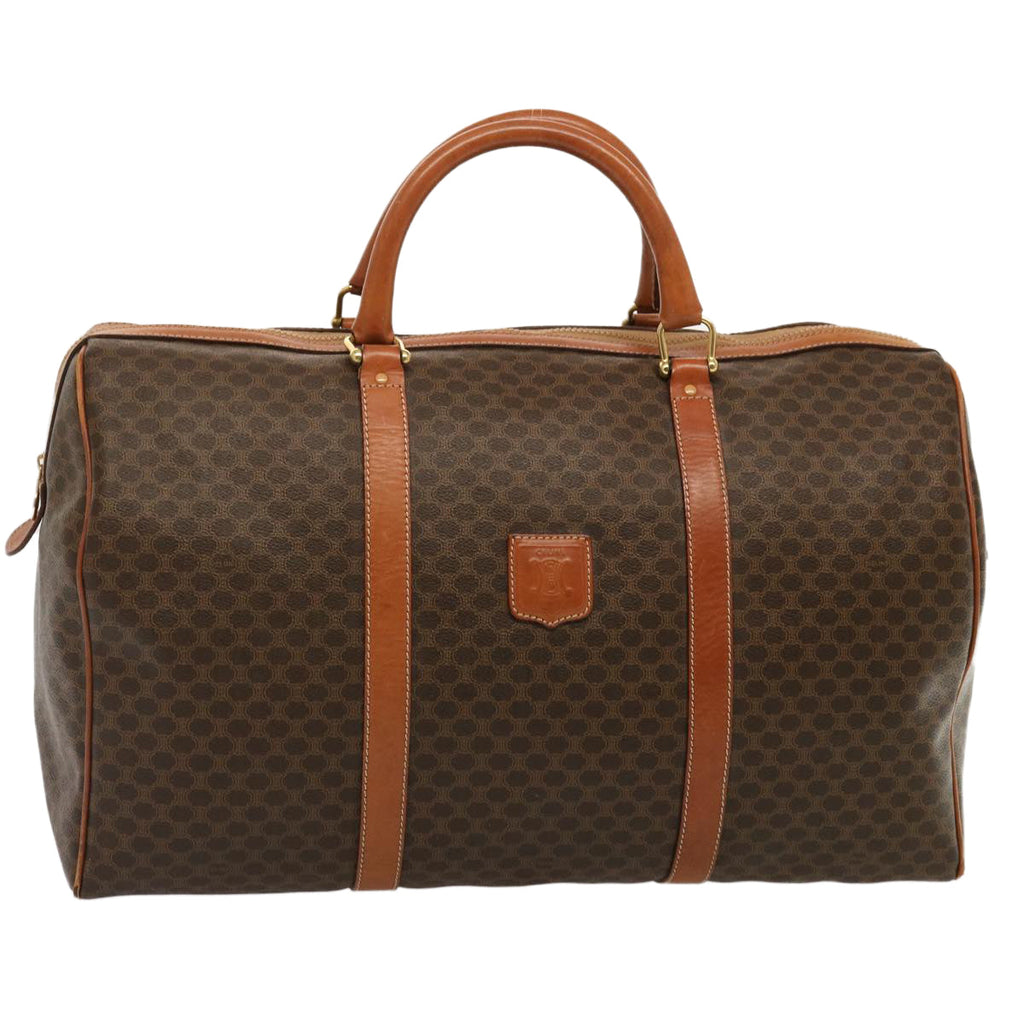 CELINE Macadam Canvas Boston Bag PVC Brown  14073