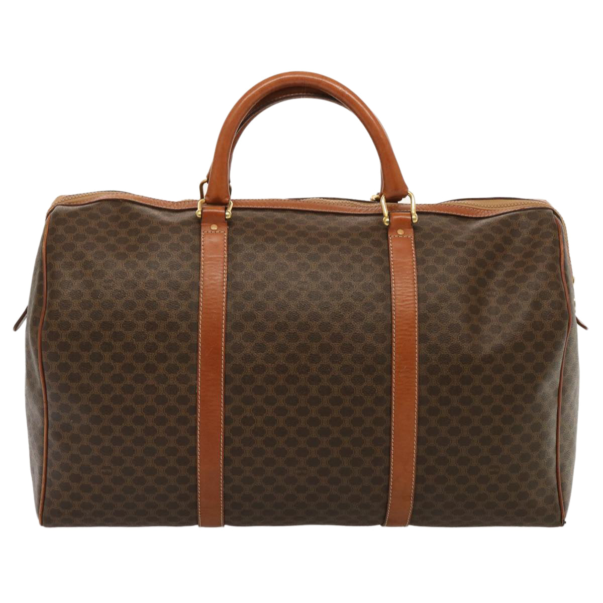 CELINE Macadam Canvas Boston Bag PVC Brown  14073