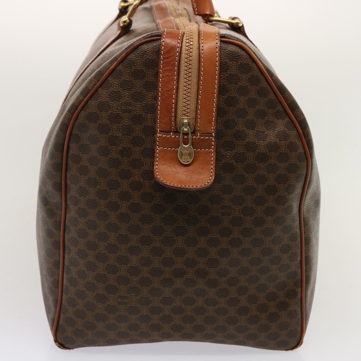 CELINE Macadam Canvas Boston Bag PVC Brown  14073