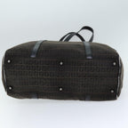 FENDI Zucchino Canvas Boston Bag Brown Blackbs14074