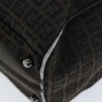 FENDI Zucchino Canvas Boston Bag Brown Blackbs14074