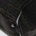 FENDI Zucchino Canvas Boston Bag Brown Blackbs14074