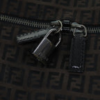 FENDI Zucchino Canvas Boston Bag Brown Blackbs14074