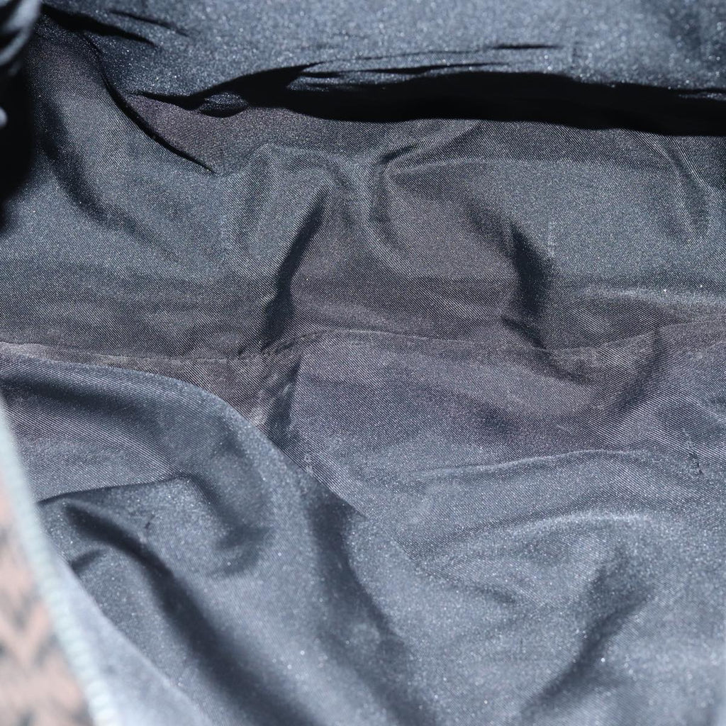 FENDI Zucchino Canvas Boston Bag Brown Blackbs14074