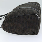 FENDI Zucchino Canvas Boston Bag Brown Blackbs14074