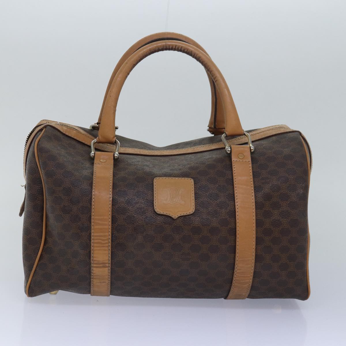 CELINE Macadam Canvas Pouch Hand Bag PVC Leather 3Set Beige Brown  14082