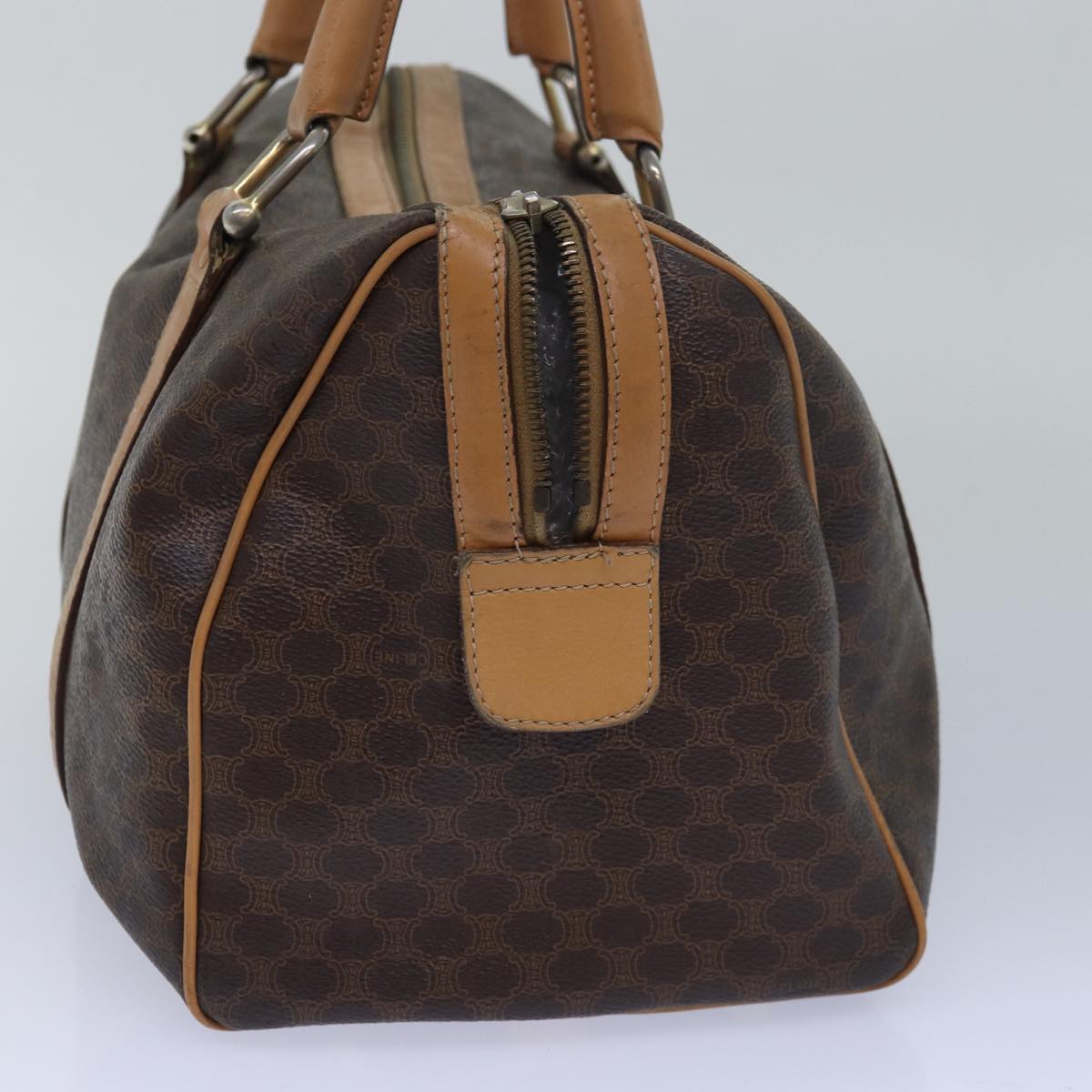 CELINE Macadam Canvas Pouch Hand Bag PVC Leather 3Set Beige Brown  14082