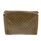 CELINE Macadam Canvas Shoulder Bag Beige Auth bs14109