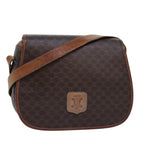 CELINE Macadam Canvas Shoulder Bag PVC Brown  14110