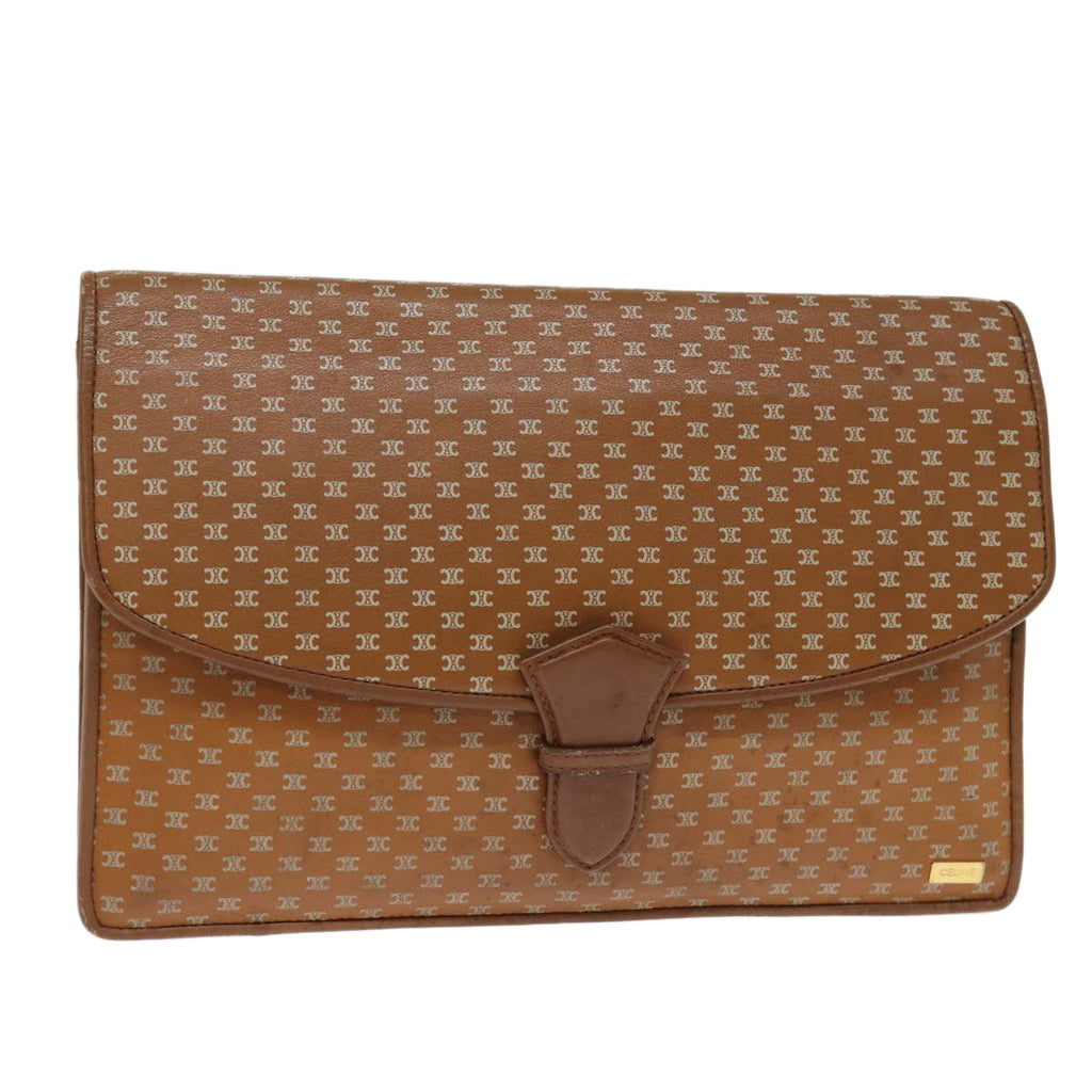 CELINE Macadam Canvas Clutch Bag Brown  14112