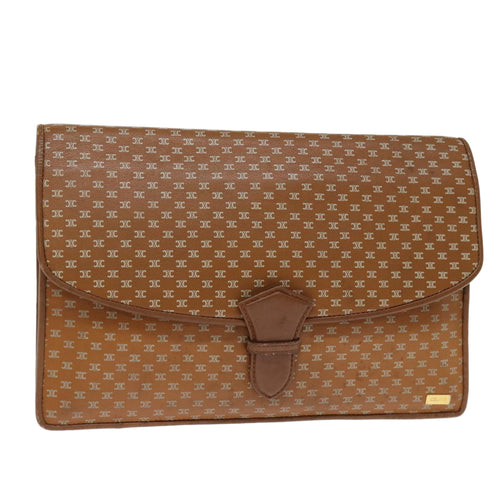 CELINE Macadam Canvas Clutch Bag Brown  14112