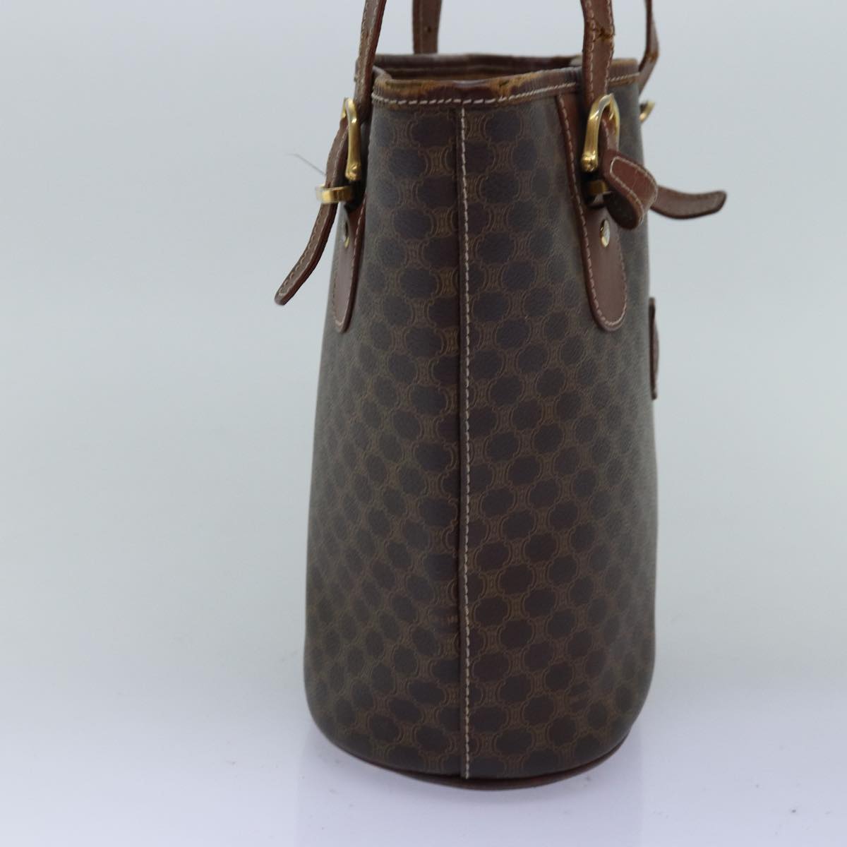 CELINE Macadam Canvas Shoulder Bag PVC Brown Auth bs14113